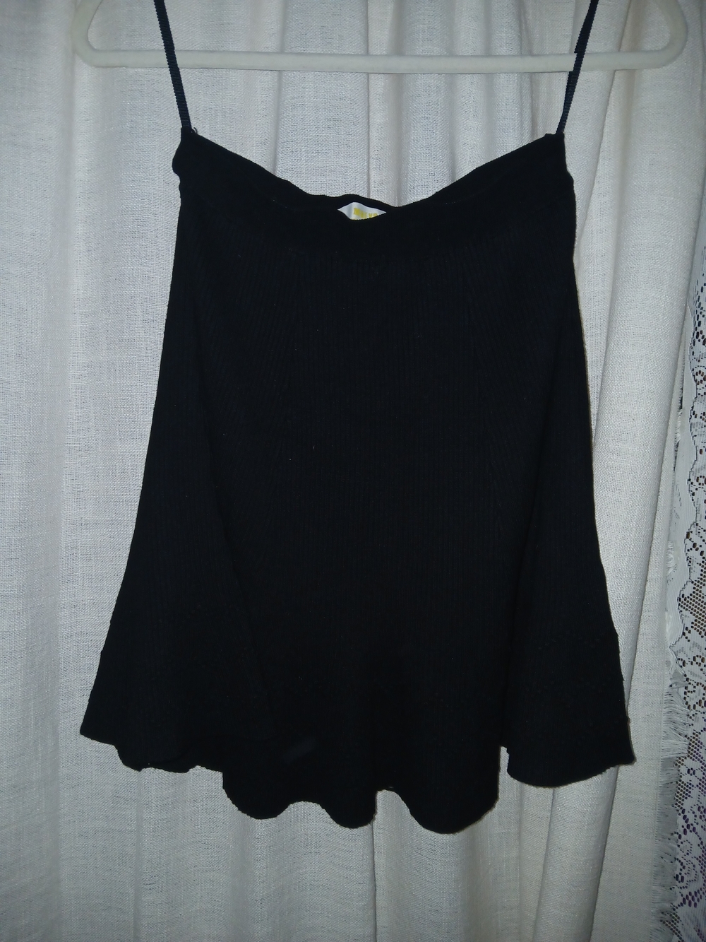 Anthropologie Black Spaghetti-Strap Circle Skirt